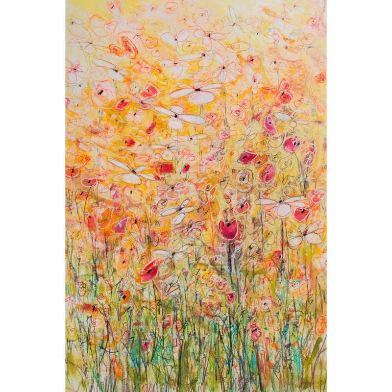 'Daisy Chain 10' Painting Print on Wrapped Canvas - Multi-Color