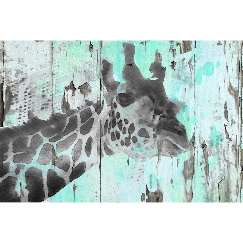 'Inquisitive Giraffe' Painting Print on Wrapped Canvas - Multi-Color