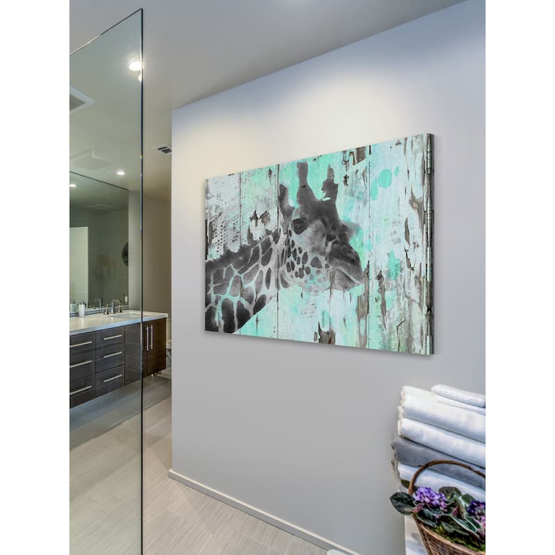 'Inquisitive Giraffe' Painting Print on Wrapped Canvas - Multi-Color