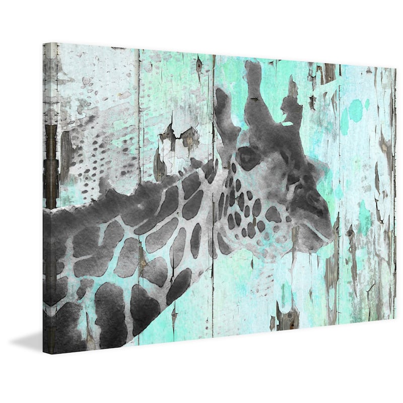 'Inquisitive Giraffe' Painting Print on Wrapped Canvas - Multi-Color