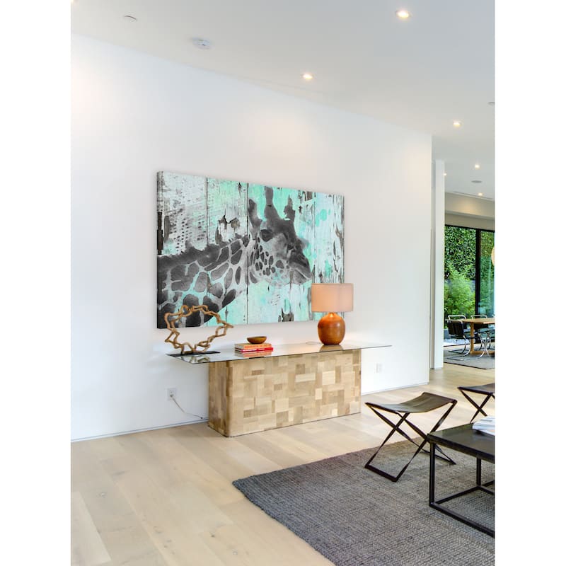 'Inquisitive Giraffe' Painting Print on Wrapped Canvas - Multi-Color