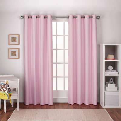 ATI Home Linen Thermal Woven Blackout Grommet Top Curtain Panel Pair