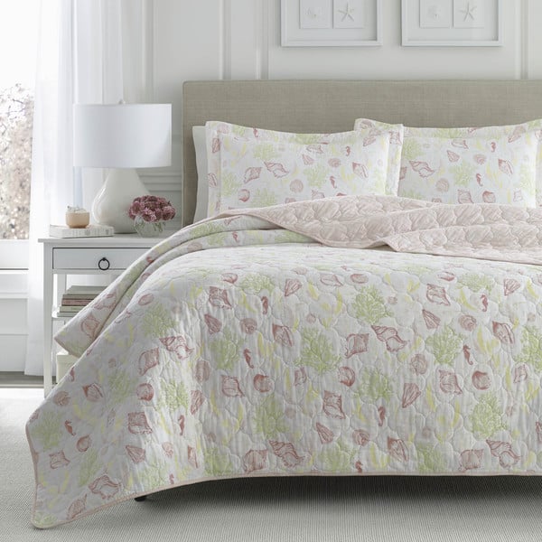 Shop Laura Ashley Harmony Coast Rose 3 Piece Quilt Set