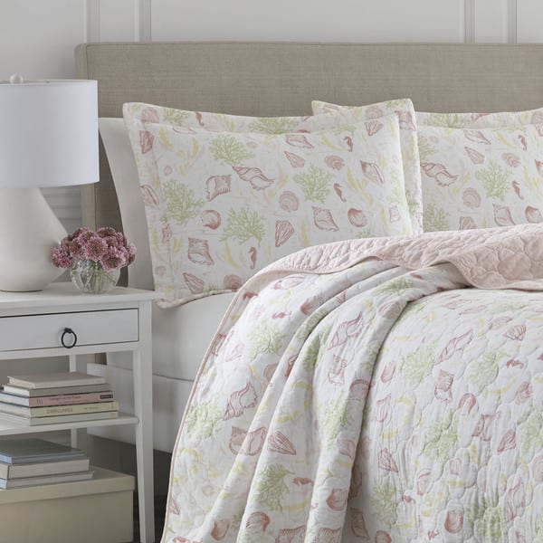 Shop Laura Ashley Harmony Coast Rose 3 Piece Quilt Set