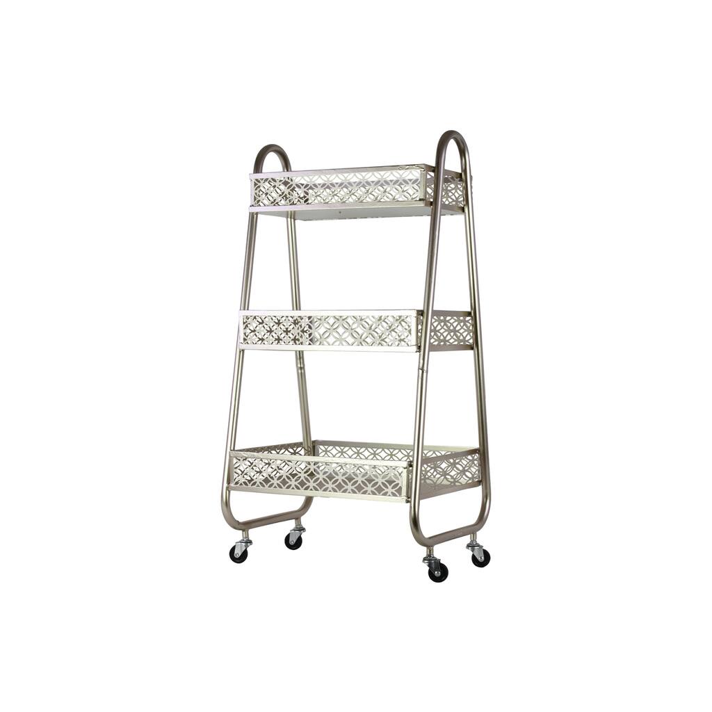 Urban Trends Collection Champagne Metal Decorative Rolling Cart