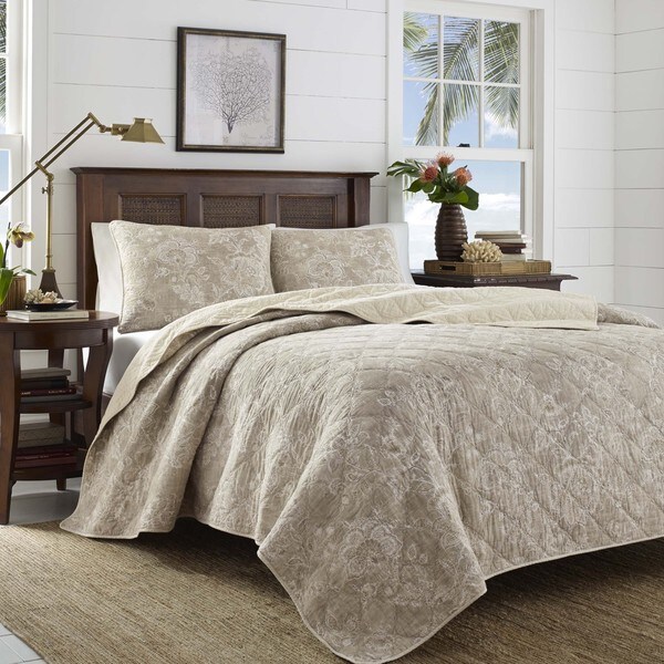 Tommy Bahama Tidewater Jacobean Raffi Cotton 3-piece Quilt Set