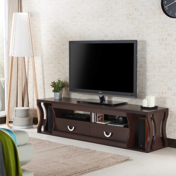 Shop Furniture of America Luni Contemporary 71inch Espresso TV Stand
