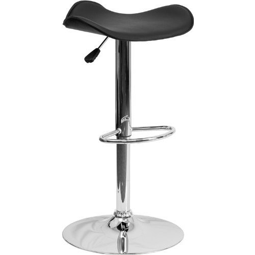 Vogue Furniture Black Vinyl Chrome And Leather Adjule Vogue Furniture Black Vinyl Chrome And Leather Adjule Height Barstool