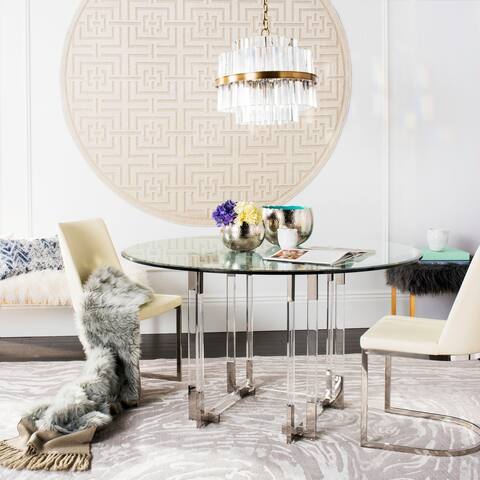 SAFAVIEH Couture High Line Collection Koryn Acrylic Silver Dining Table