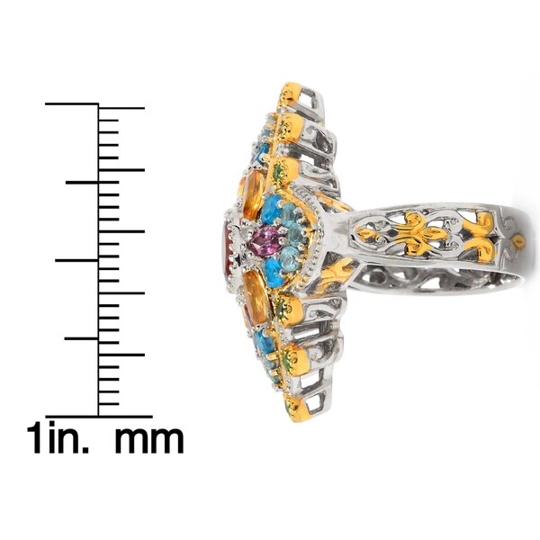 New /'Y/' 925 Sterling Silver 20/'mm Yellow Fire Opal Round Flower Band Ring Size 8