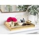 Kate and Laurel Lipton Polished Metal Handle Decorative Tray - 16.5x12.25x3.25 - Thumbnail 1