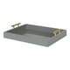 Kate and Laurel Lipton Polished Metal Handle Decorative Tray - 16.5x12.25x3.25 - Thumbnail 12