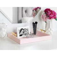 Kate and Laurel Lipton Polished Metal Handle Decorative Tray