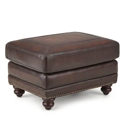 Edinburgh Top Grain Leather Ottoman by Greyson Living