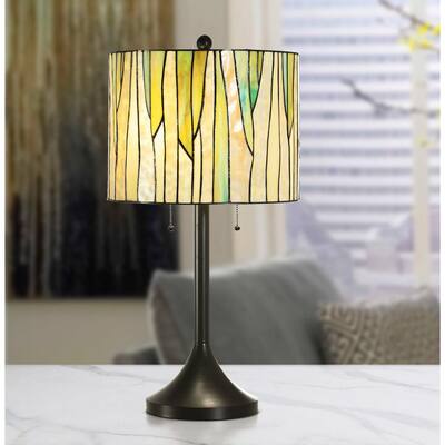30"H Barossa Tiffany Table Lamp - Green