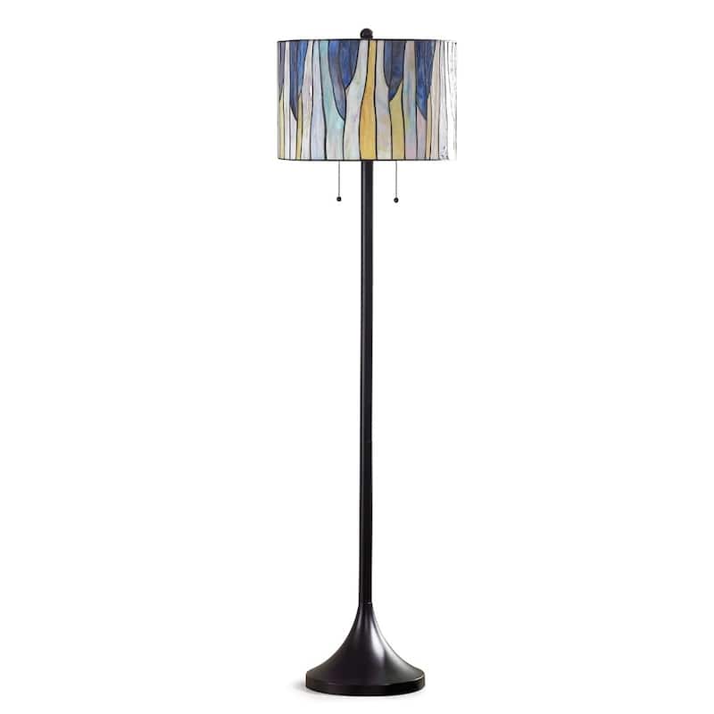 Barossa Tiffany Multi-colored Art Glass/ Metal Floor Lamp