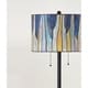 preview thumbnail 2 of 1, Barossa Tiffany Multi-colored Art Glass/ Metal Floor Lamp