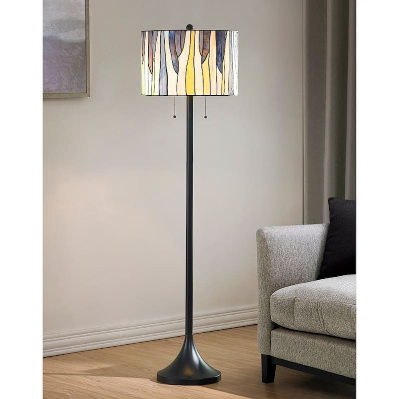 Barossa Tiffany Multi-colored Art Glass/ Metal Floor Lamp