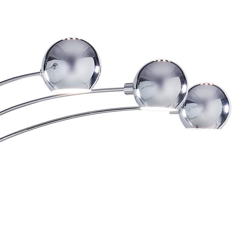 Orbs 5-light Dimmable Arch Floor Lamp with LED bulbs- Chrome