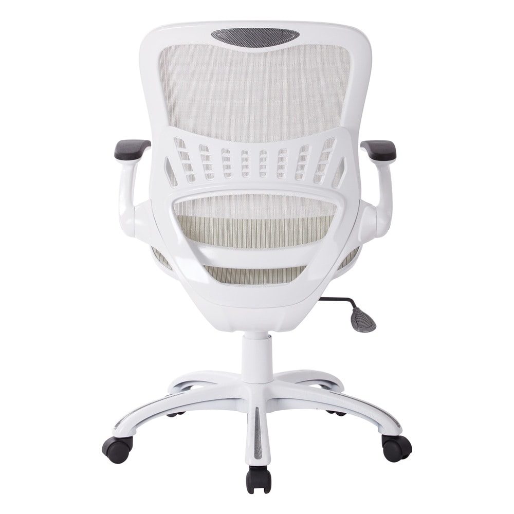 riley office chair with white mesh seat and back