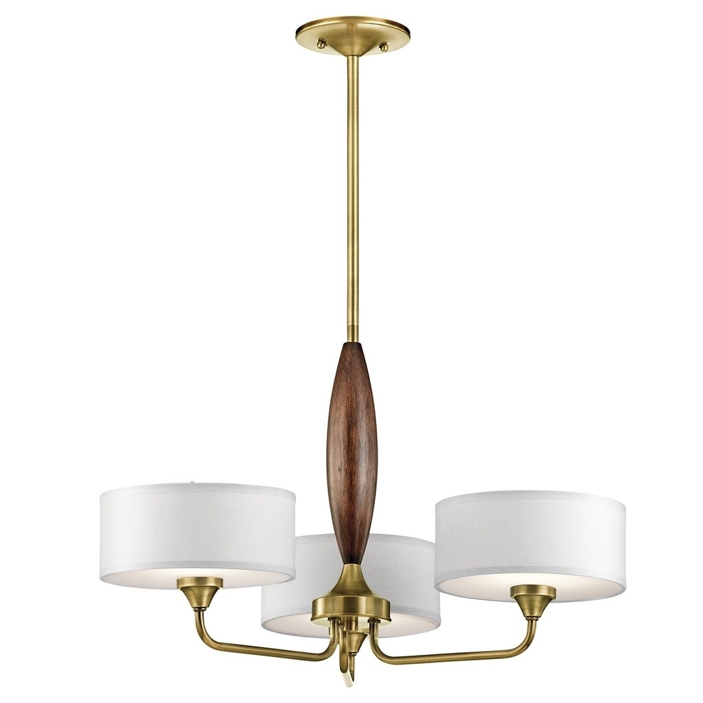Kichler Lighting Lucille Collection 3-light Natural Brass Chandelier - Chandeliers For Bedrooms by Overstock.com