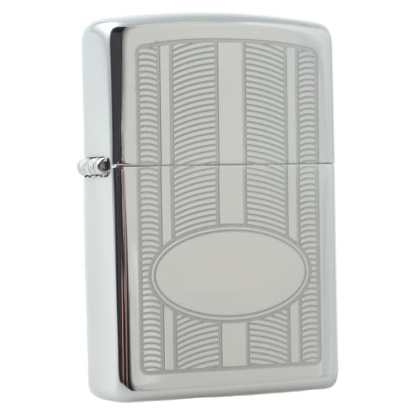 Zippo Oval Design High Polish Chrome Windproof Lighter. Opens flyout.