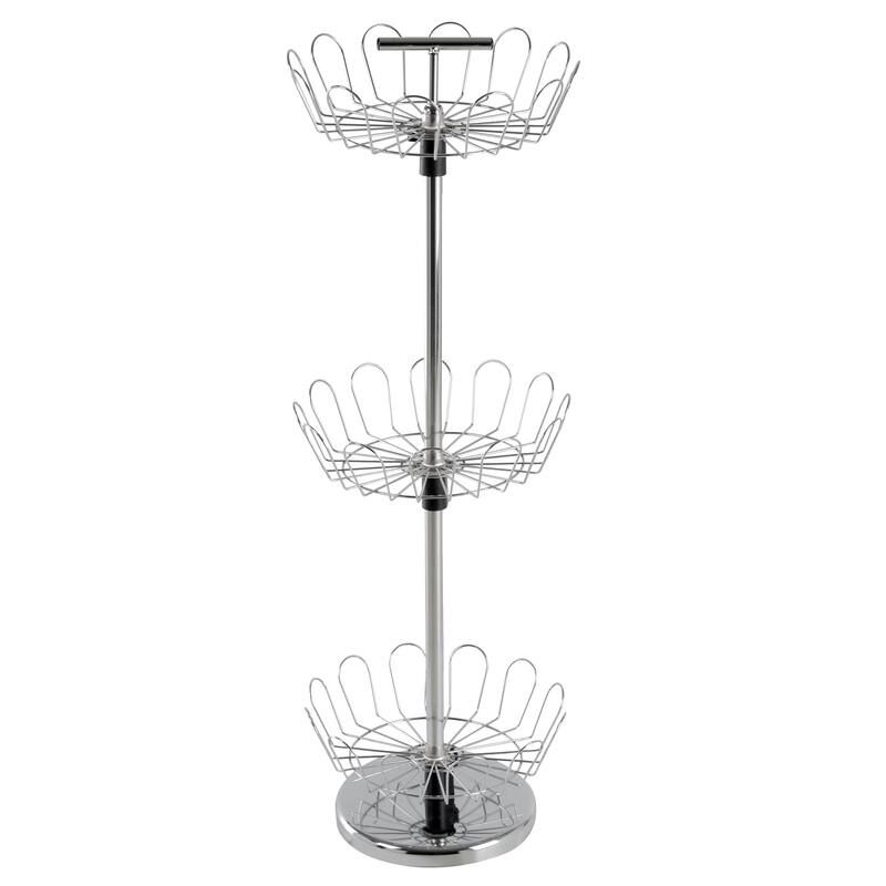 Rotating Shoe Rack – 3-Tier Shoe Tower Holds 18 Pairs – Freestanding Vertical Shoe Carousel by Lavish Home