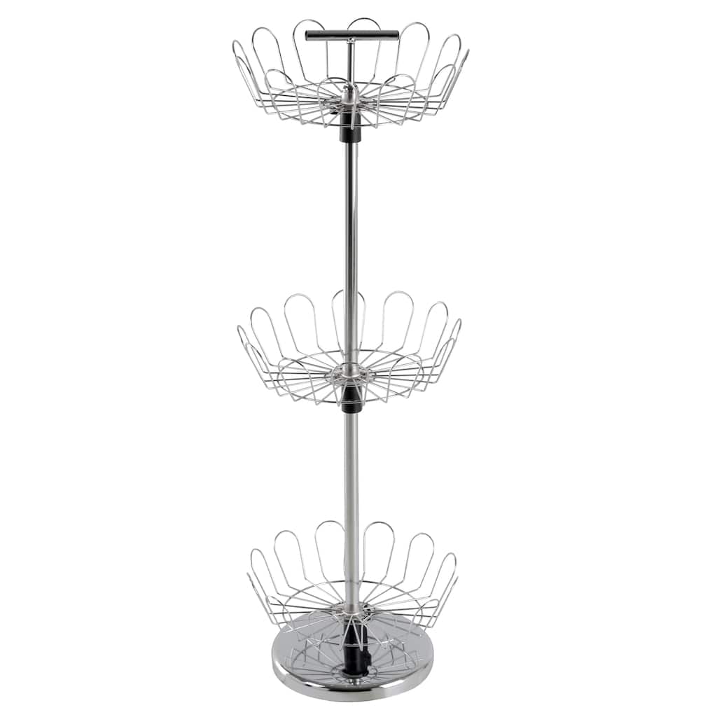 Rotating Shoe Rack – 3-Tier Shoe Tower Holds 18 Pairs – Freestanding Vertical Shoe Carousel by Lavish Home