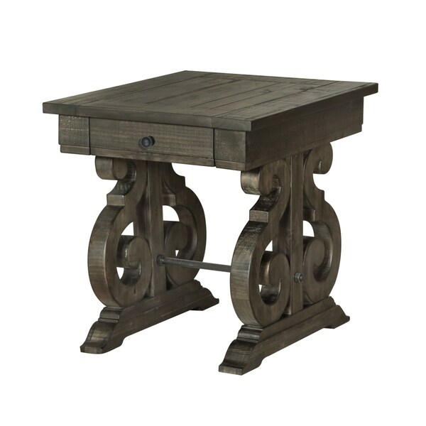 bellamy traditional weathered peppercorn storage coffee table