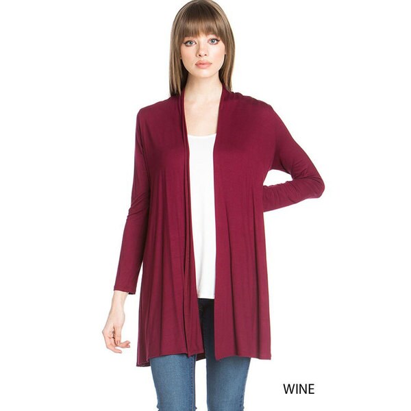 rayon spandex open front cardigan