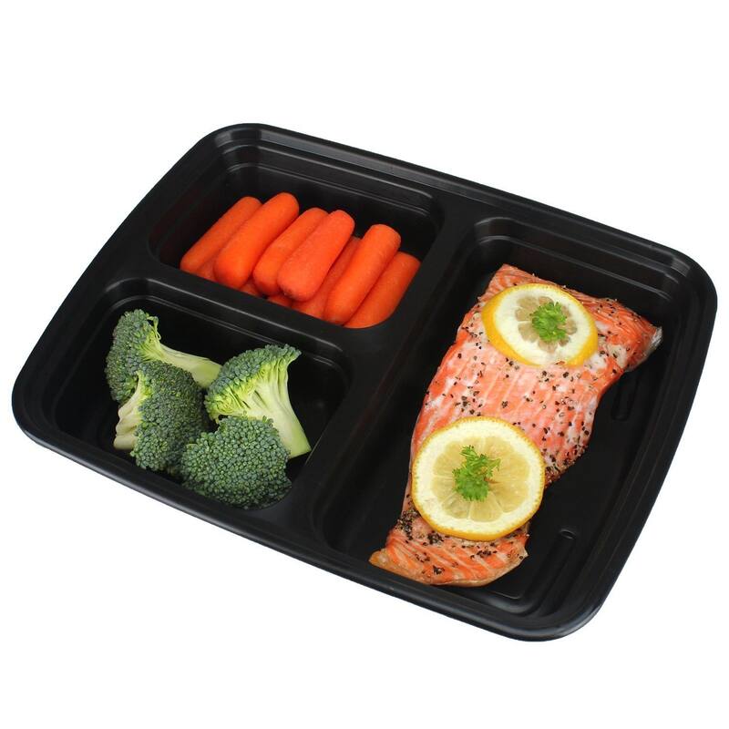 Heim Concept 3 Compartment Meal Prep Containers with Lids (Set of 10)