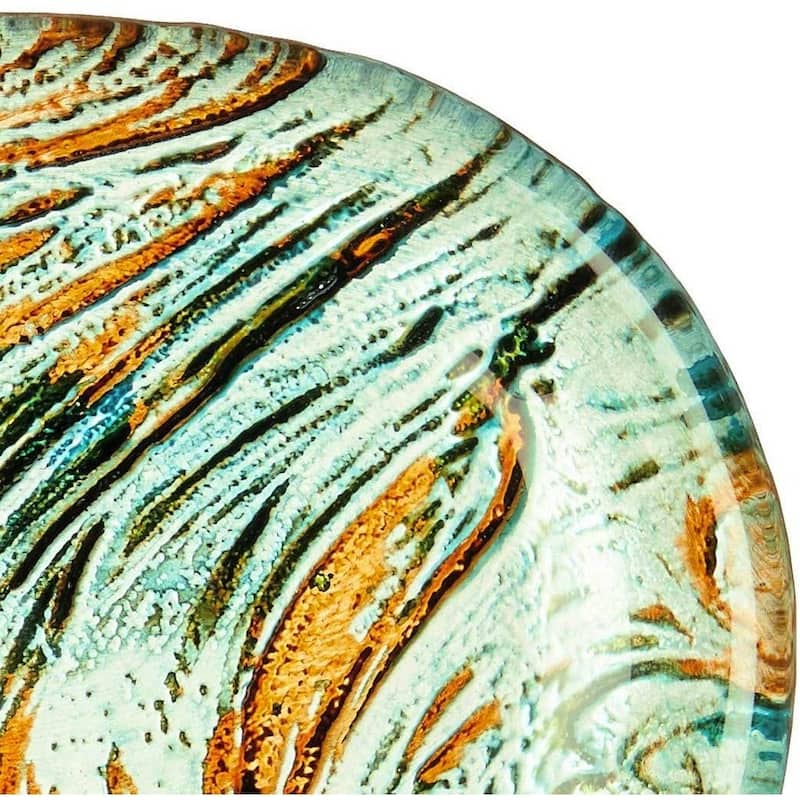 BALLAD Set/2 Triangle Plates Turquoise/Brown