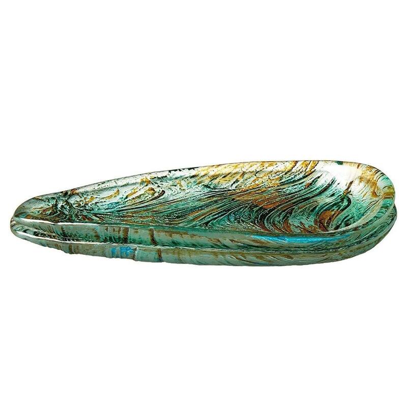 BALLAD Set/2 Triangle Plates Turquoise/Brown