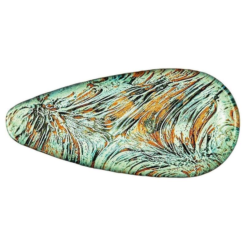 BALLAD Set/2 Triangle Plates Turquoise/Brown