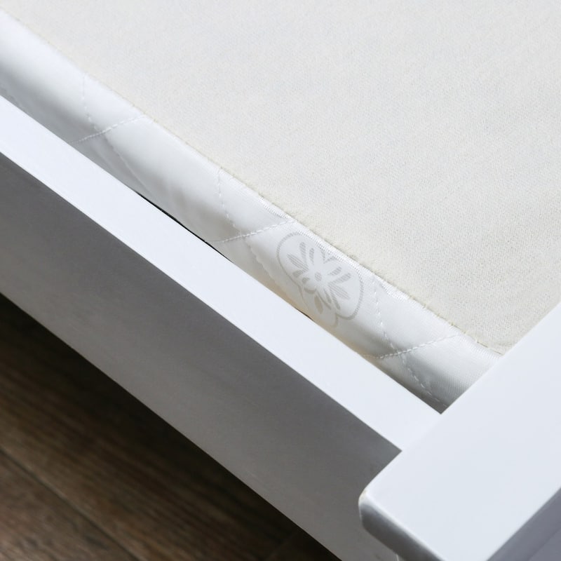 Tram Contemporary White Full Fabric Bunkie Board by Furniture of America