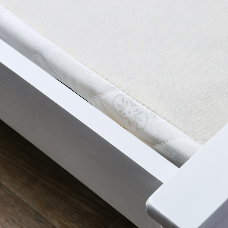 Tram Contemporary White Full Fabric Bunkie Board by Furniture of America