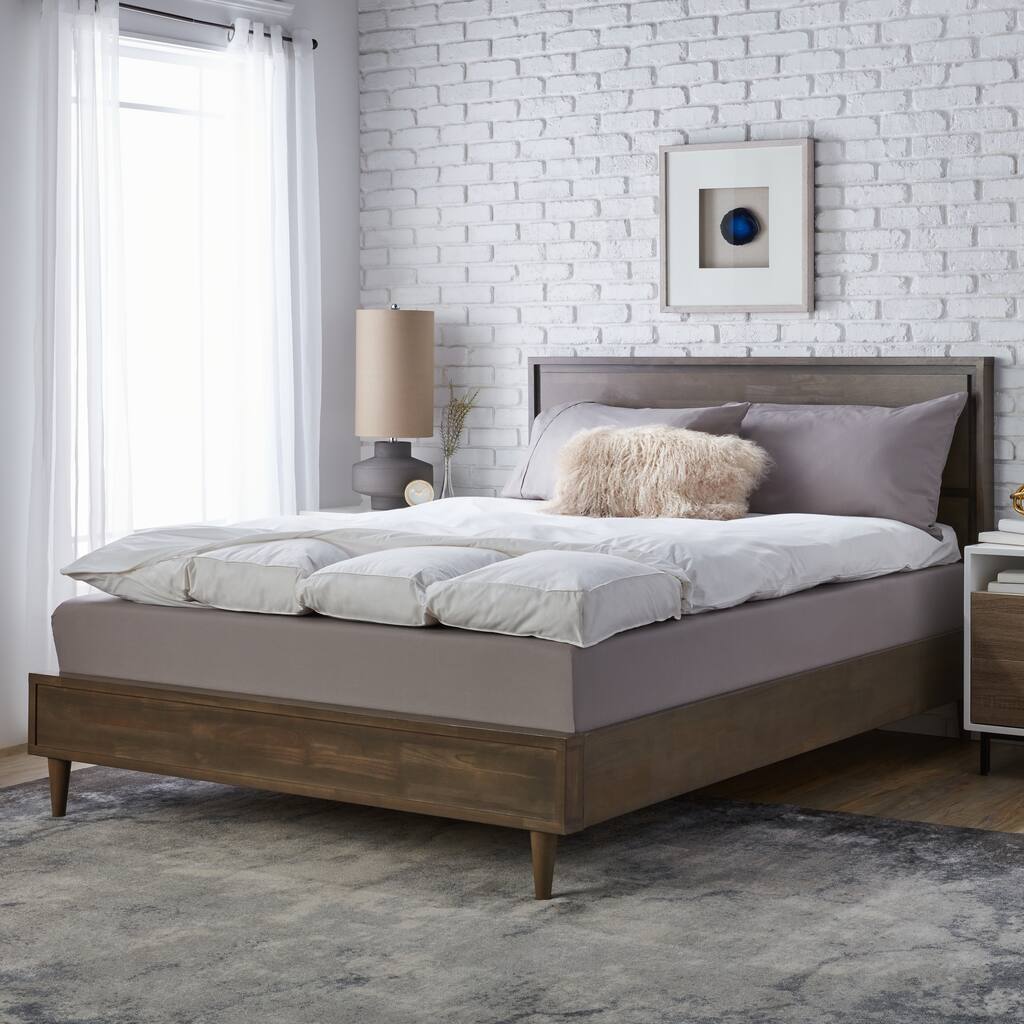 Super Snooze 5-inch 230 Thread Count Baffled Featherbed Set - White