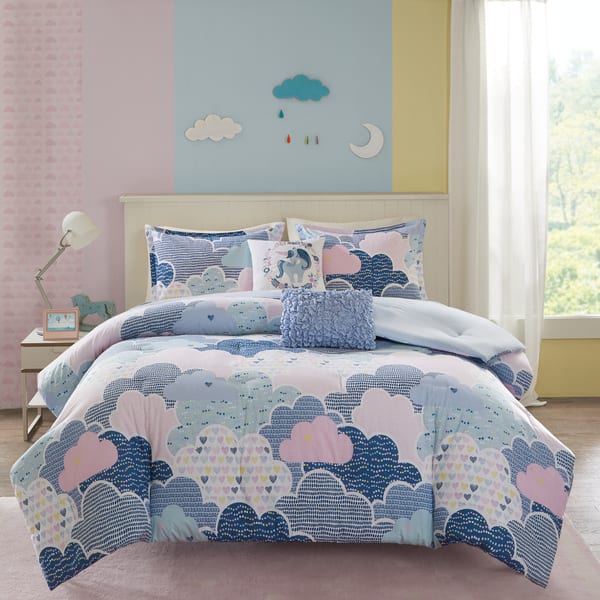 slide 2 of 15, Intelligent Design Kids Bliss Blue Cotton Printed Comforter Set