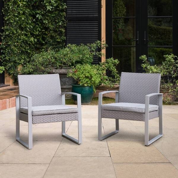 Shop Corvus Alsace Grey Wicker Patio Chairs With Cushions Set Of