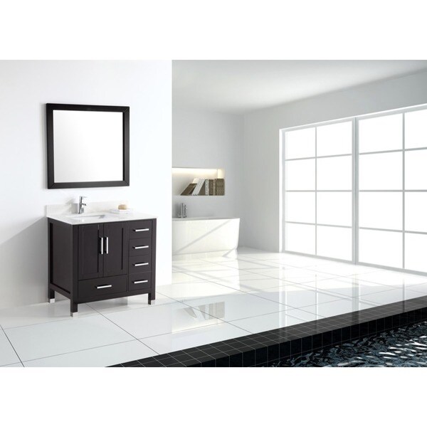 Shop 36-inch Belvedere Modern Freestanding Espresso Bathroom Vanity ...