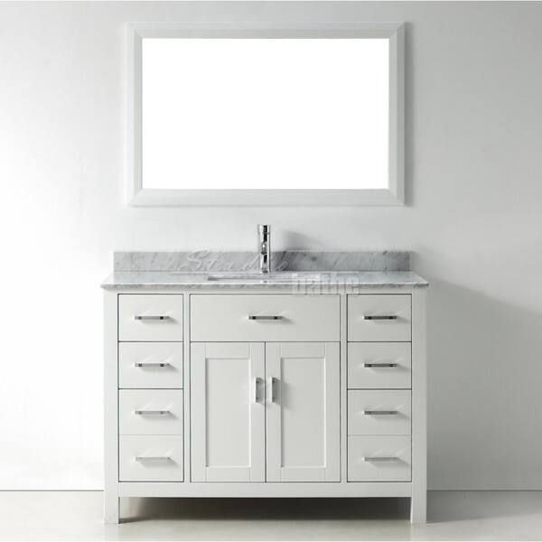 Shop 48 Inch Belvedere Modern Freestanding White Bathroom Vanity