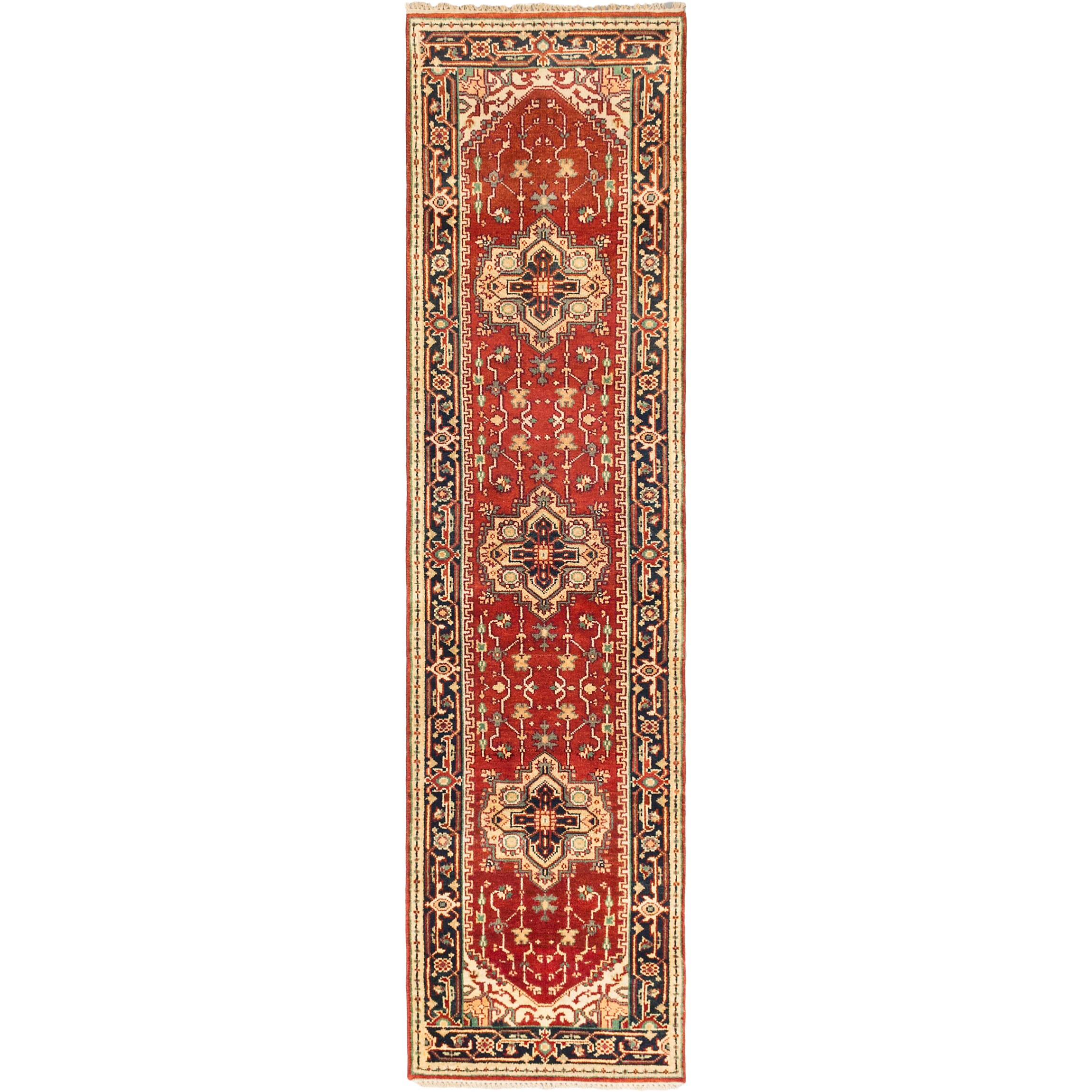 ECARPETGALLERY Hand-knotted Serapi Heritage Dark Copper Wool Rug - 2'7 x 9'10