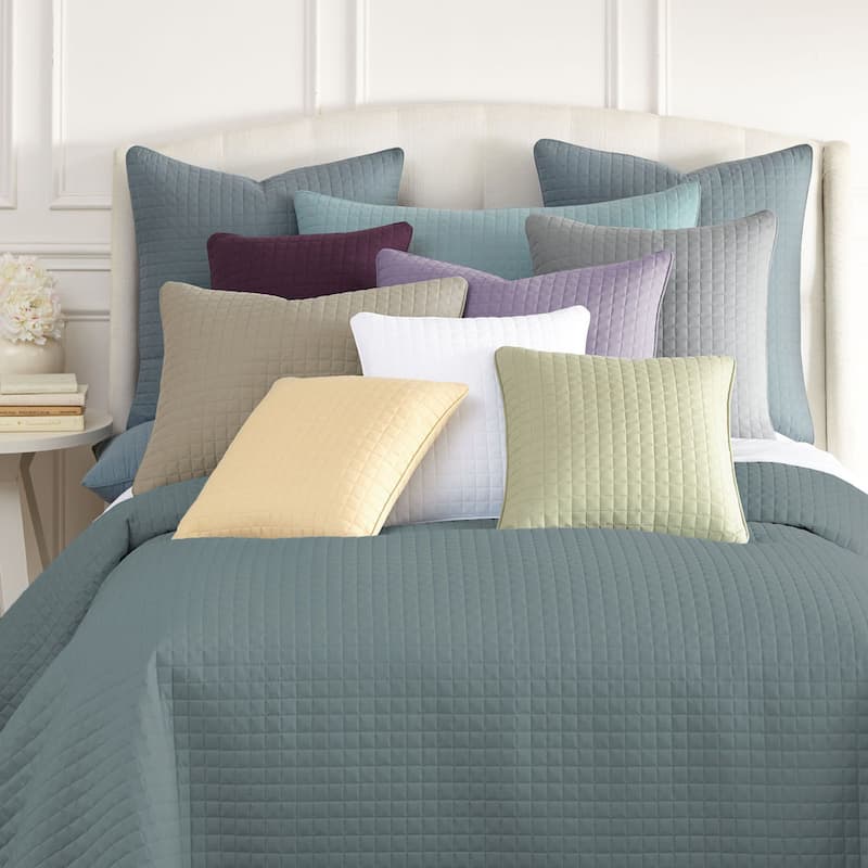 Beautiful Square Stitched Quilted Shams Covers (Set of 2) by Southshore Fine Linens