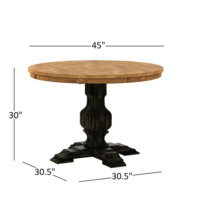 Eleanor Black Round Solid Wood Top 5-Piece Dining Set - X Back by iNSPIRE Q Classic