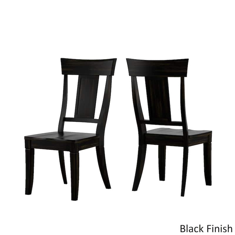 Eleanor Black Round Solid Wood Top 5-Piece Dining Set - Panel Back by iNSPIRE Q Classic