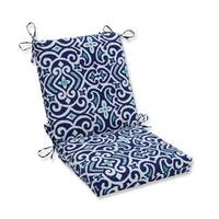 Pillow Perfect Outdoor/ Indoor New Damask  Marine Squared Corners Chair Cushion