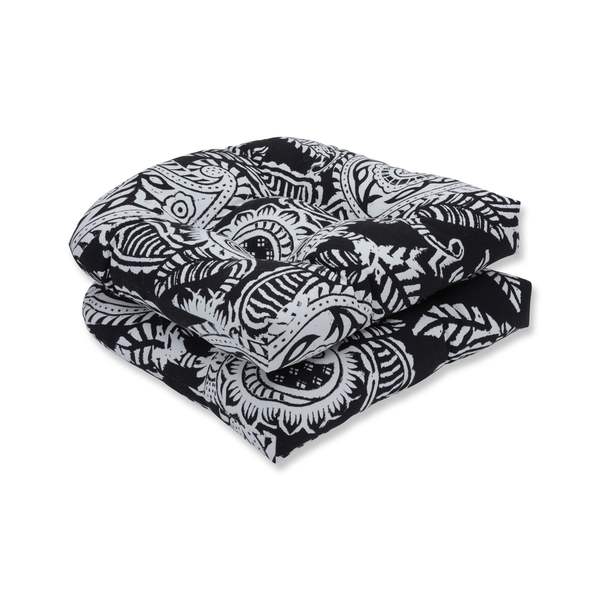 Pillow Perfect Outdoor Set of 2, 18.5 in. L X 16 in. W X 3 in. D, 2 Piece Indoor Addie Night Squared Corners Seat Cushion 