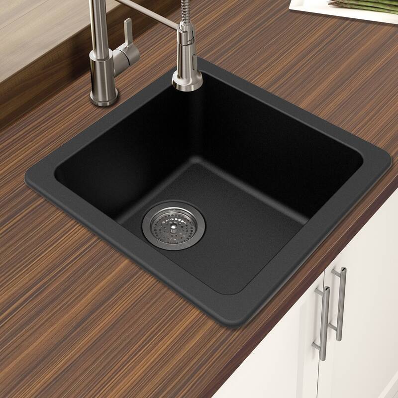 Winpro Granite Quartz Single Bowl Dual Mount Bar Sink