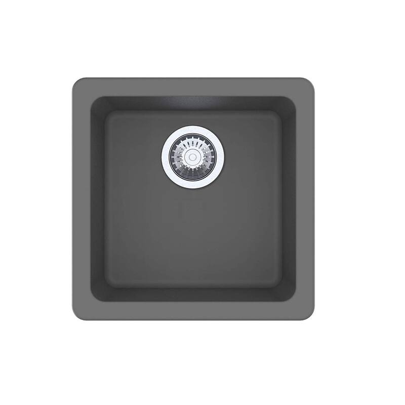 Winpro Granite Quartz Single Bowl Dual Mount Bar Sink - Grey