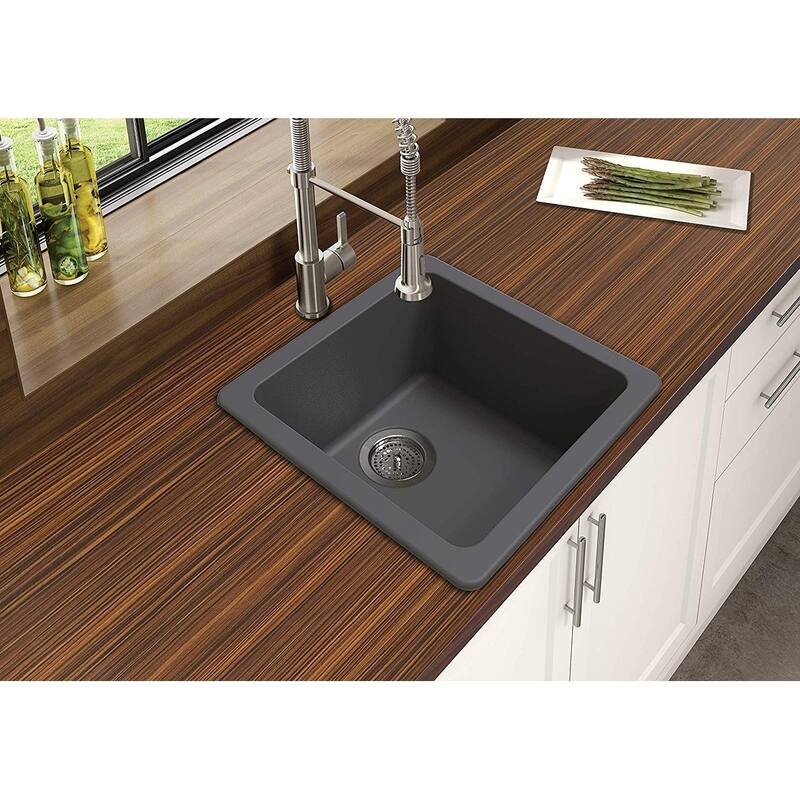 Winpro Granite Quartz Single Bowl Dual Mount Bar Sink